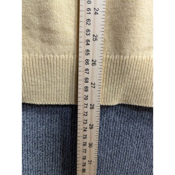 Vintage V-Neck Wool Sweater Mens Medium Cox Moore Grandpa Pull Over Yellow - Picture 7 of 10